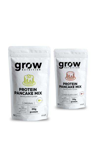 Grow Nutrition Protein Pancake Mix - Original &amp; Chocolate Chip (2'li)