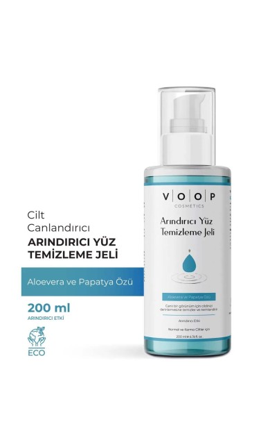 Voop Arındırıcı Yüz Temizleme Jeli | Aloevera &amp; Papatya Özü - 200 Ml