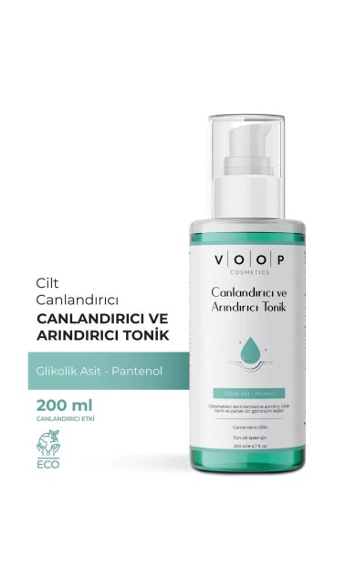 Voop Canlandırıcı Ve Arındırıcı Tonik | Gözenek Arındırıcı Aha - Bha (Glikolik Asit &amp; Pantenol) - 200 Ml