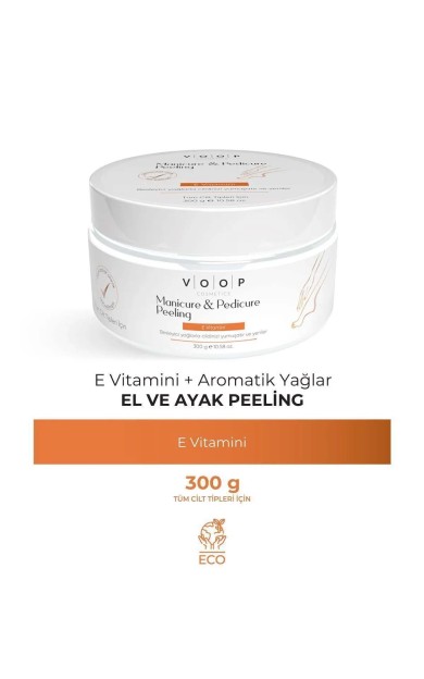 Voop Manikür Pedikür Peeling - 300Gr El, Ayak Ve Tırnak Bakımı İçin Onarıcı Ve Besleyici Peeling