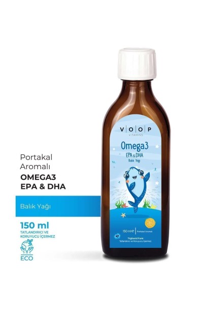 Voop Çocuklara Özel Omega 3 Balık Yağ Portakal Aromalı Şurup | Yüksek Epa &amp; Dha Kaynağı  - 150 Ml