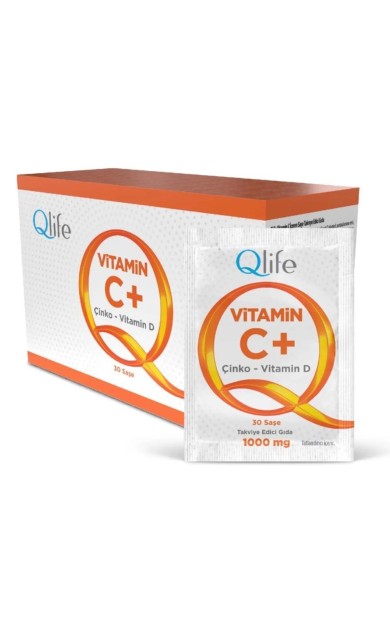 Qlife Vitamin C + Çinko + D Vitamini 30 Saşe