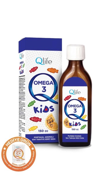 Qlife Omega 3 Kids Balık Yağı Şurup Portakal Aromalı 150 Ml