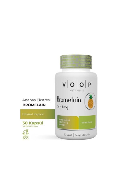 Voop Bromelain Ananas Ekstresi - 500 Mg | 30 Bitkisel - Vegan Kapsül