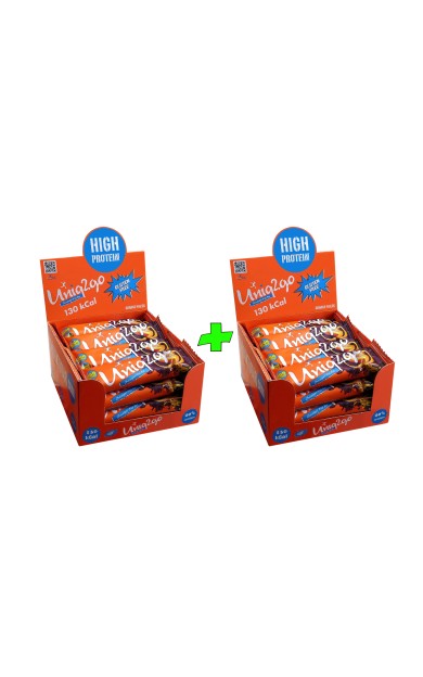 Uniq2go Choco Light MIDI 40g.16lı kutu 2 x Kutu %100 Doğal portakal parçacıklı proteinli bar (toplam 32 adet bar)