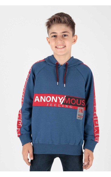 Ahengim AHENK KİDS ERKEK ANONYMOUS BASKILI SWEAT AK15177 İNDİGO