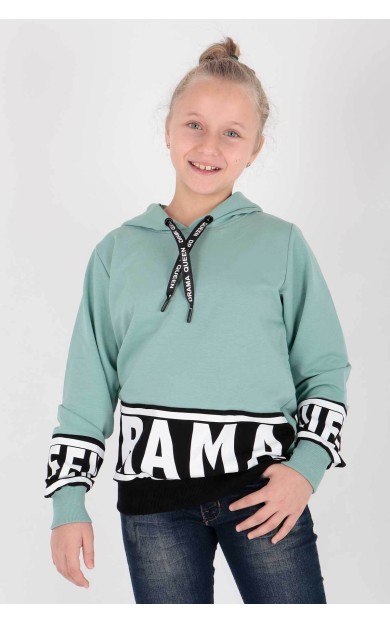 Ahengim AHENK KIDS KIZ DRAMA BASKILI SWEAT AK13433 SU YEŞİLİ