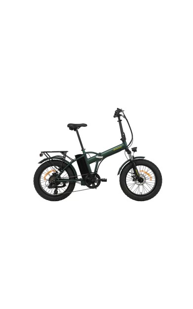 Bisan E-Folding F2 Shimano 7 Vites Disk Fren 20 Jant Elektrikli Katlanır Bisiklet Yeşil Sarı