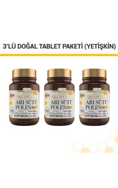 beeo Beeo Up Propolis Arı Sütü Polen Tablet (Yetişkin) Paketi 3'lü