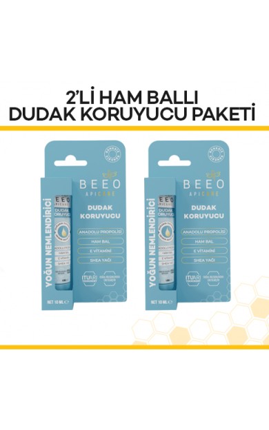 beeo 2'li Ham Ballı Dudak Koruyucu Paketi