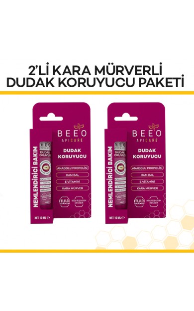 beeo 2'li Kara Mürverli Dudak Koruyucu Paketi