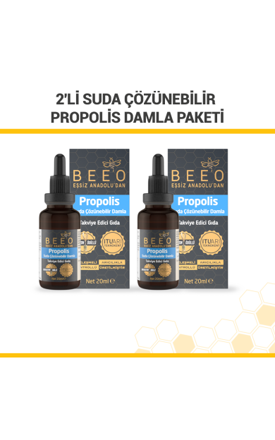 beeo 2'li Suda Çözünebilir Propolis Damla Paketi