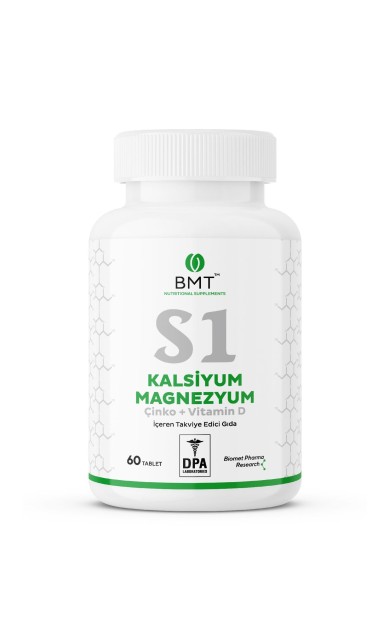 S1™ Kalsiyum, Magnezyum, Çinko, Vitamin D Takviye Edici Gıda 60 Tablet