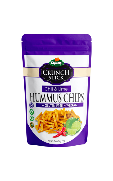 CİPSAŞ Crunch Stick Acı Biber &amp; Misket Limonu Aromalı Fırınlanmış Nohut Cipsi 85g