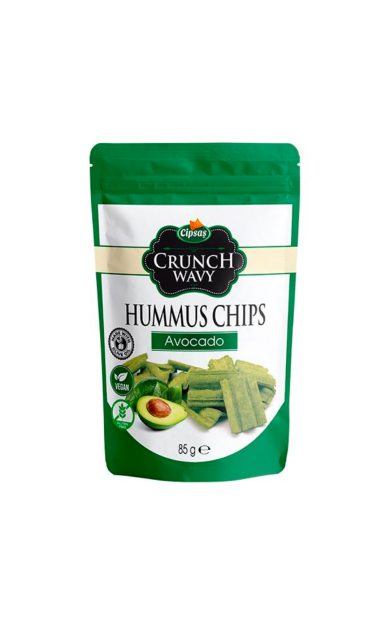 CİPSAŞ Crunch Wavy Avokado Aromalı Vegan Glutensiz Fırınlanmış Nohut Cipsi 85g