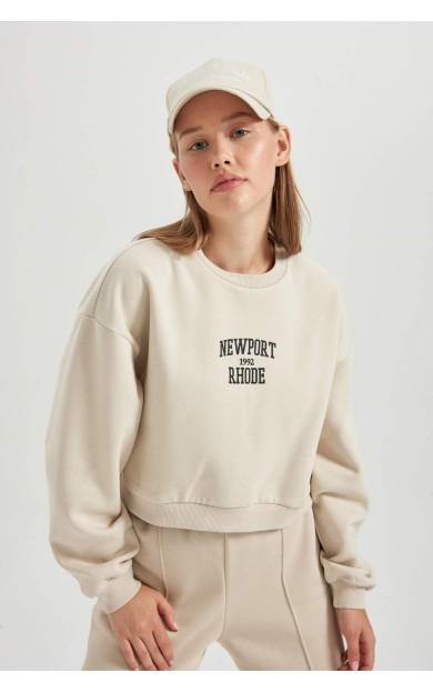 Coool Oversize Fit Bisiklet Yaka Kalın Kumaş Sweatshirt