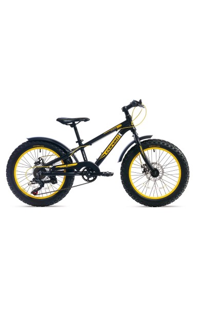 Corelli Fatboy MD Disk Fren 7 Vites 20 Jant Fat Bike Çocuk Bisikleti Siyah Beyaz Sarı