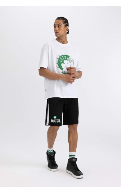 DeFactoFit NBA Boston Celtics Oversize Fit Kısa Paça Ağır Kumaş Şort