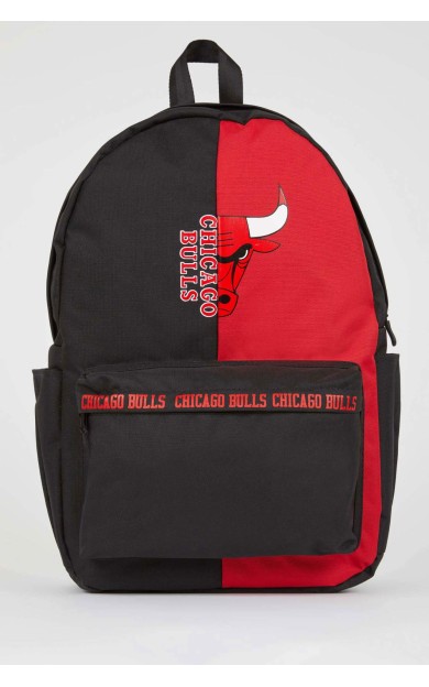 DEFACTO Erkek NBA Chicago Bulls Su İtici Kumaş Sırt Çantası