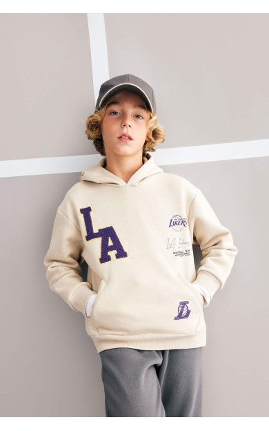 Erkek Çocuk NBA Los Angeles Lakers Oversize Fit Kapüşonlu Sweatshirt