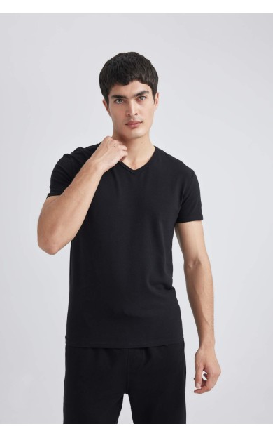 DeFactoFit Slim Fit V Yaka Üst