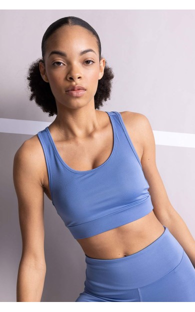 Defacto Fit Halter Yaka Sporcu Bra Mavi