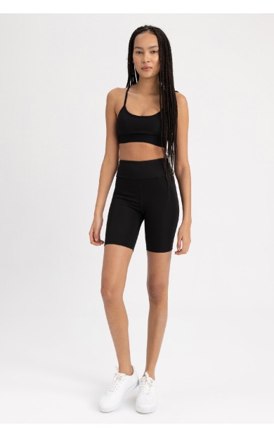 Defacto Fit Biker Sporcu Tayt Siyah