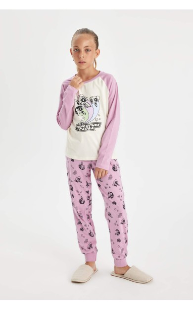 DeFactoFit Kız Çocuk PowerPuff Girls Uzun Kollu Pijama Takımı