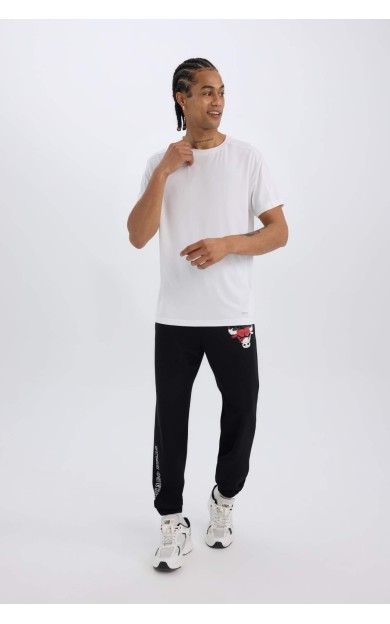 DeFactoFit NBA Chicago Bulls Jogger Eşofman Altı Oversize Geniş Kalıp Cepli Lastikli Paça