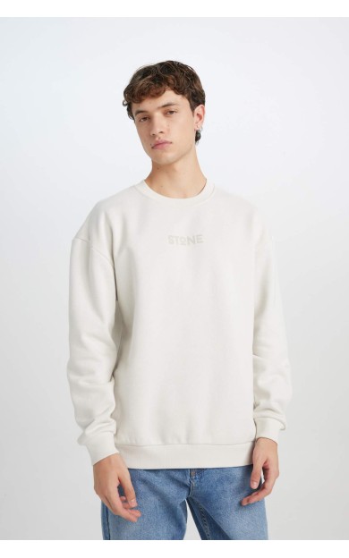 Boxy Fit Bisiklet Yaka Sweatshirt