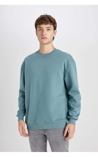 Boxy Fit Bisiklet Yaka Sweatshirt