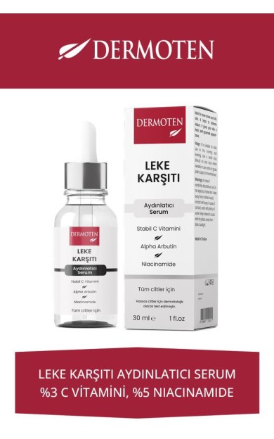 Dermoten Leke Karşıtı, Aydınlatıcı C Vitaminli Cilt Bakım Serumu 30 ml