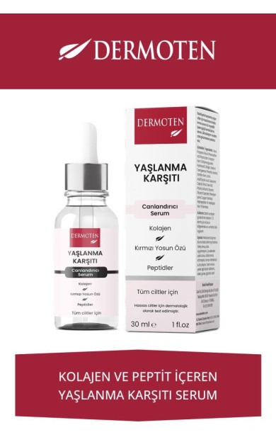 Dermoten Yaşlanma Karşıtı, Kolajen Cilt Bakım Serumu 30 ml