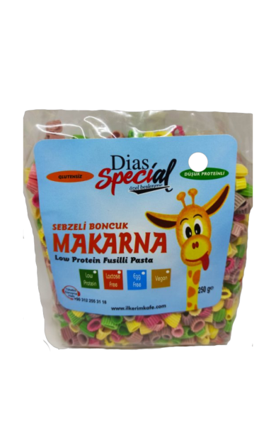 DİAS SPECİAL Düşük Proteinli Sebzeli Boncuk Makarna 250g