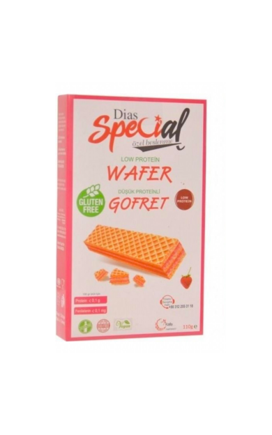 DİAS SPECİAL Düşük Proteinli Çilekli Gofret 110g