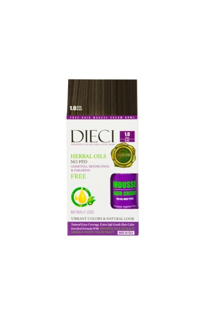 Dieci Herbal Oil Amonyaksız Kit Boya 1.0 Siyah