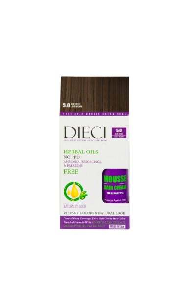 Dieci Herbal Oil  Amonyaksız Kit Boya 5.0 Açık Kahve