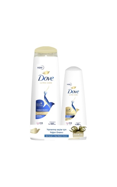 Dove Yoğun Onarıcı Şampuan 400 Ml+Saç Kremi 200 Ml