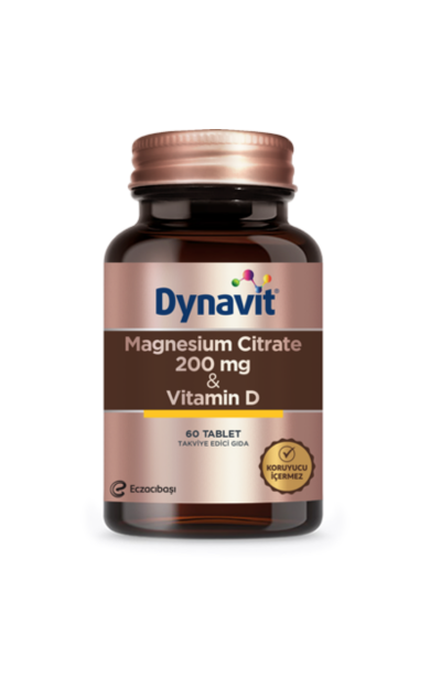 DYNAVİT Magnesium Citrate 200 Mg &amp; Vitamin D 60 Tablet