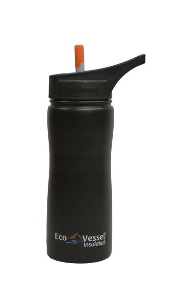 Eco Vessel Summit Insulated Steel Straw Bottle Termos 0.50 Litre-SİYAH