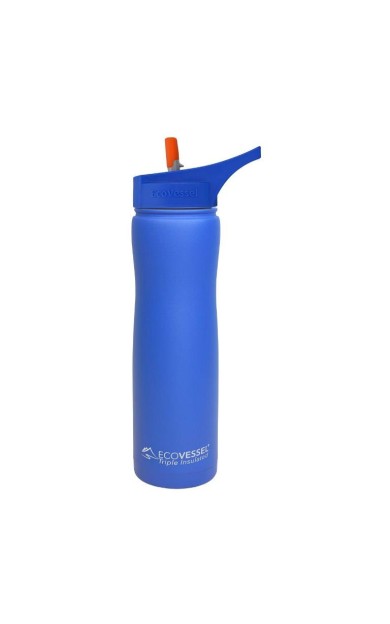 Eco Vessel Summit Insulated Steel Straw Bottle Termos 0.75 Litre-MAVİ