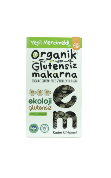 EKOLOJİ MARKET Organik Glutensiz Yeşil Mercimekli Burgu Makarna 200g