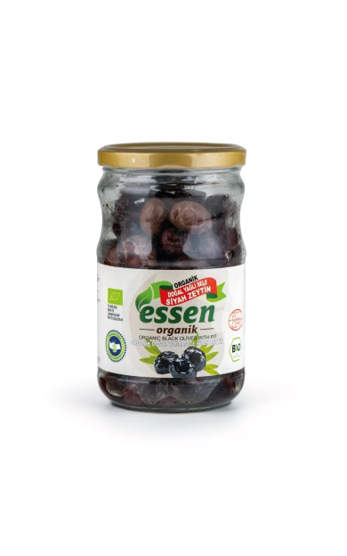 ESSEN ORGANİK Organik Yağlı Sele Süper Siyah Zeytin İri Boy 390g