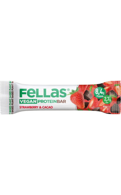 FELLAS Vegan Protein Bar Çilekli ve Kakaolu 40g