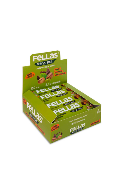 FELLAS Antep Fıstığı Kakao Meyve Bar 40G X 12