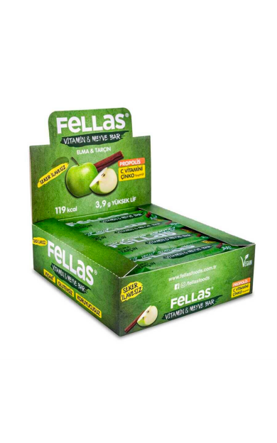 FELLAS Elmalı ve Tarçınlı Vitamin &amp; Meyve Bar 35g X 12