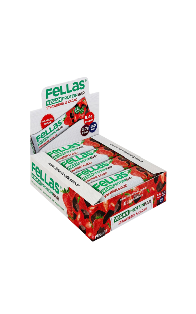 FELLAS Vegan Protein Bar Çilekli ve Kakaolu 40g (12 adet)