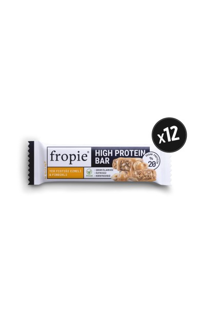 Fropie Vegan High Protein Bar - Yer Fıstığı Ezmeli & Fındıklı 40gr x12