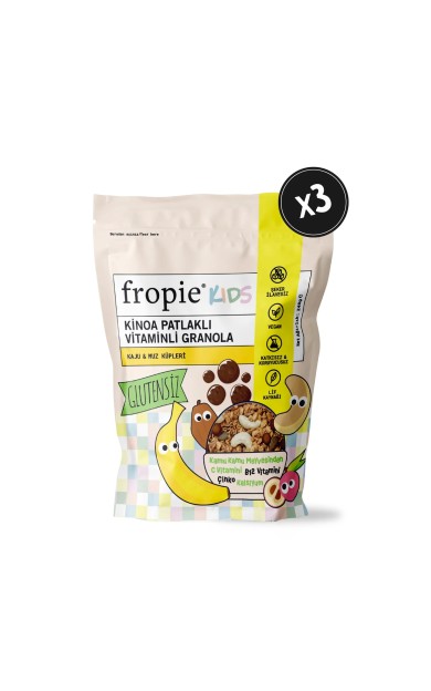 Fropie Kids Granola - Kaju & Muz Küpleri 240gr x 3 Adet