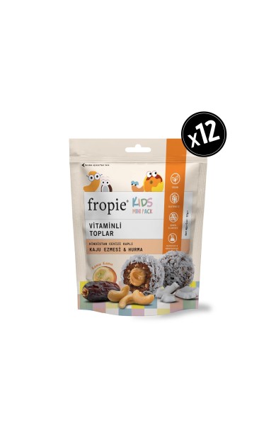 Fropie Mini Kids Vitamin Topları - Hindistan Cevizi Kaplı &amp; Kaju Ezmeli x 12